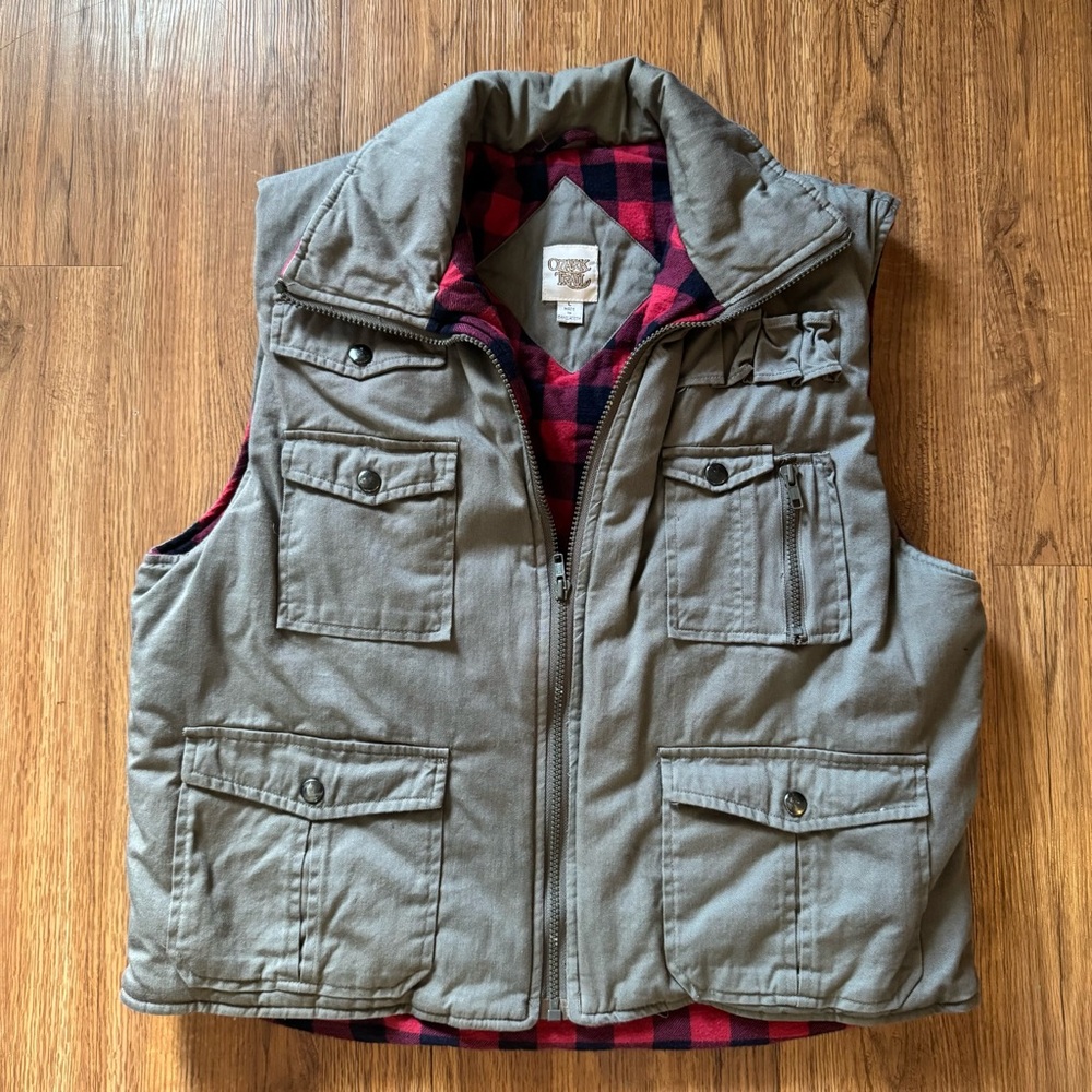 Vintage Ozark Trail Vest Mens Plaid Lined Lumberjack Fishing Outdoors Large